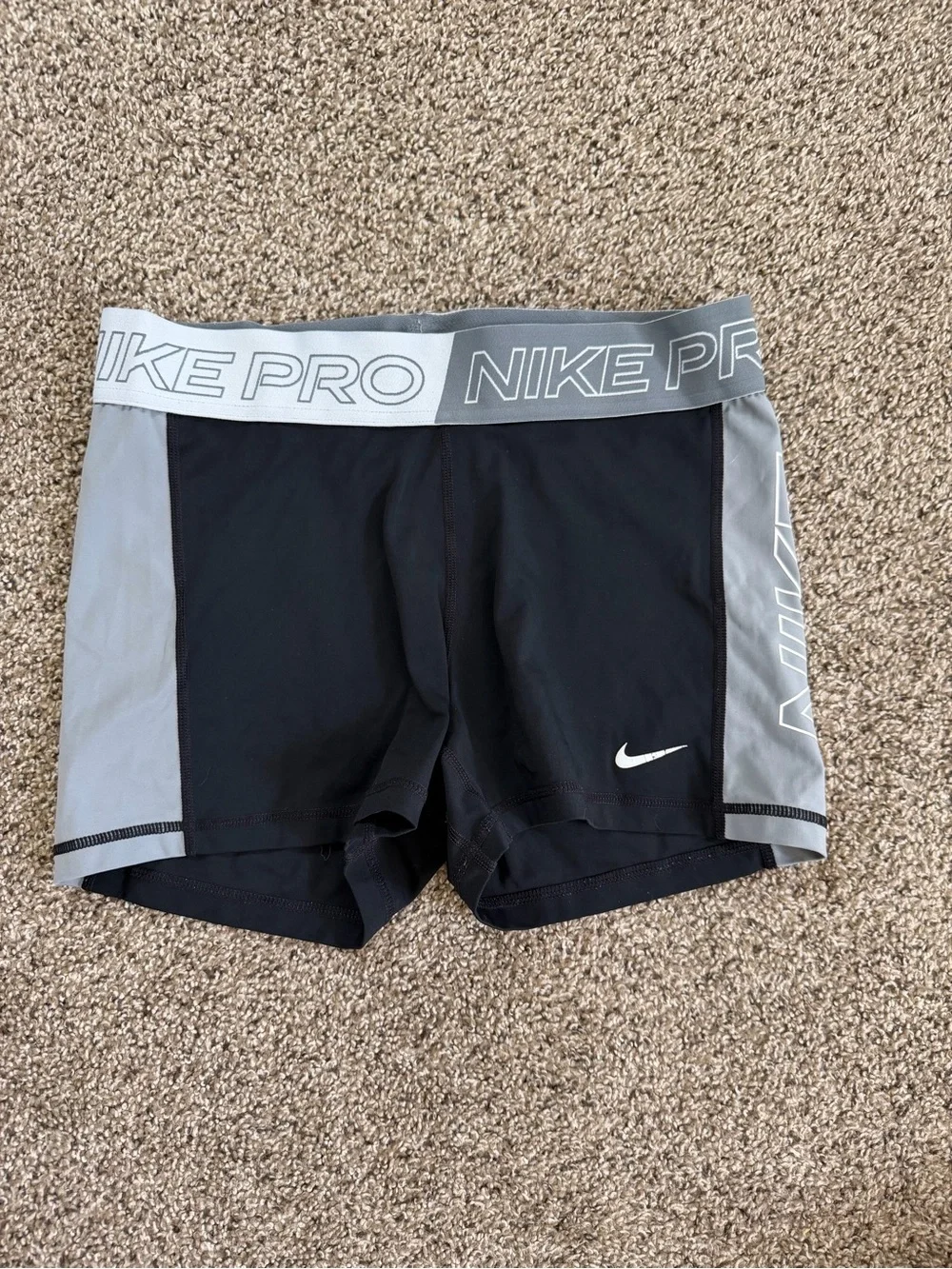 Nike Pro Black and Gray Compression Shorts